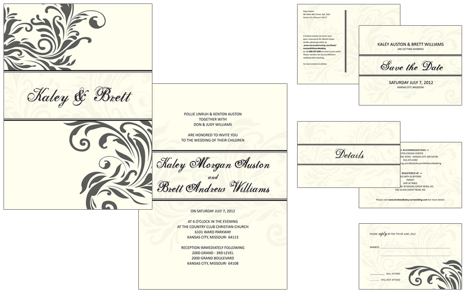 Wedding Invitation Save the Date RSVP Card Beth Ott Design